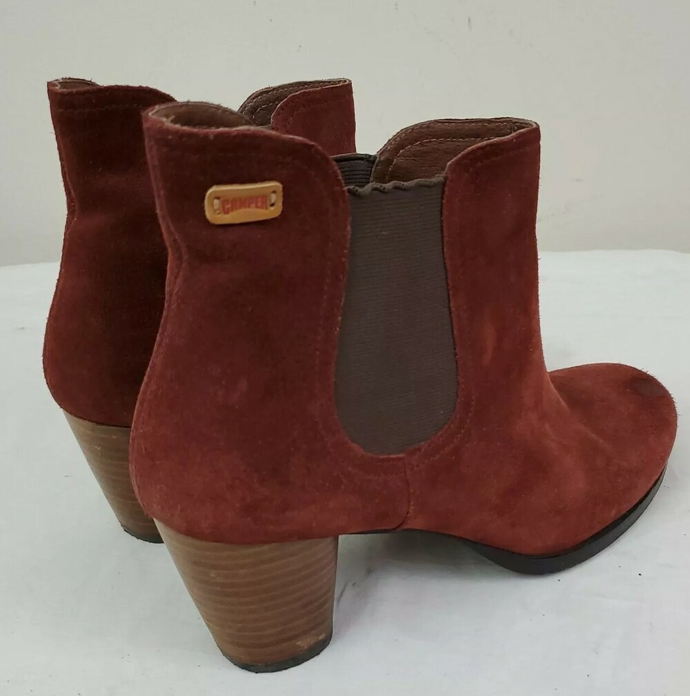 Camper Alicante Womens Brown Block Heel Pull On Ankle Boots Size 9 / Euro 39